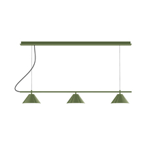 Montclair Light Works CHD421-22-C25 - 3-Light Linear Axis Chandelier (8" Axis pack)
