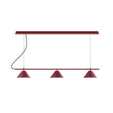 Montclair Light Works CHD421-55-C24 - 3-Light Linear Axis Chandelier (8" Axis pack)