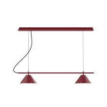 Montclair Light Works CHBX445-55-L12 - 2-Light Linear Nest LED Chandelier, Barn Red