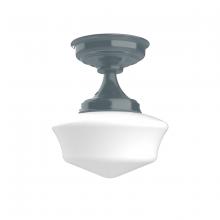 Montclair Light Works FMA021-40 - 12" Schoolhouse glass, flush mount ceiling light, Slate Gray
