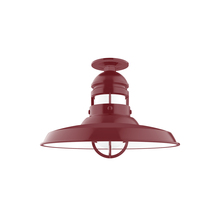 Montclair Light Works FMB070-55 - Liberty 14.5" Flush Mount Light in Barn Red