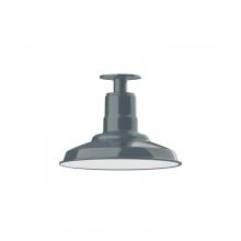 Montclair Light Works FMB182-40 - 12" Warehouse shade, flush mount ceiling light, Slate Gray