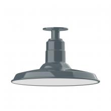 Montclair Light Works FMB183-40 - 14" Warehouse shade, flush mount ceiling light, Slate Gray