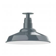Montclair Light Works FMB184-40 - 16" Warehouse shade, flush mount ceiling light, Slate Gray