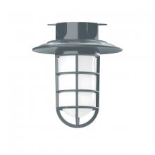 Montclair Light Works FMC052-40 - 8 1/4" Vaportite flush mount ceiling light, Slate Gray