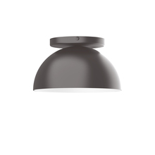 Montclair Light Works FMD431-G15-57 - 8" Arcade Flush Mount with 6 inch white opal glass globe, Bronze Matte