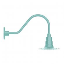 Montclair Light Works GNA157-48-B03 - 8" Radial shade, gooseneck wall mount, decorative canopy cover, Sea Green