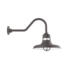 Montclair Light Works GNB070-57-G07 - 14.5" Liberty shade, gooseneck wall mount, Frosted Glass, Bronze Matte