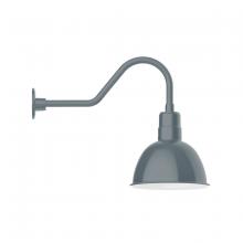 Montclair Light Works GNB116-40 - 12" Deep Bowl shade, gooseneck wall mount, Slate Gray