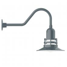 Montclair Light Works GNB148-40 - 12" Atomic shade, gooseneck wall mount, Slate Gray
