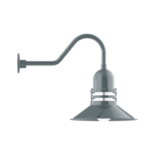 Montclair Light Works GNB150-40 - 16" Atomic shade, gooseneck wall mount, Slate Gray
