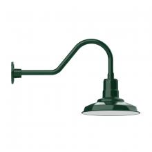 Montclair Light Works GNB182-42 - 12" Warehouse shade, gooseneck wall mount, Forest Green