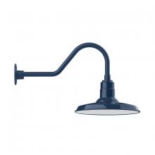 Montclair Light Works GNB183-50-B01 - 14" Warehouse shade, gooseneck wall mount, decorative canopy cover, Navy
