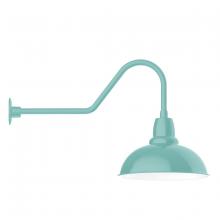 Montclair Light Works GNC108-48-B01 - 16" Cafe shade, gooseneck wall mount, decorative canopy cover, Sea Green