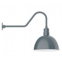 Montclair Light Works GNC117-40 - 16" Deep Bowl shade, gooseneck wall mount, Slate Gray