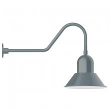 Montclair Light Works GNC124-40 - 14" Prima shade, gooseneck wall mount, Slate Gray