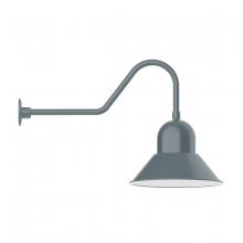 Montclair Light Works GNC125-40 - 16" Prima shade, gooseneck wall mount, Slate Gray