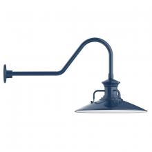 Montclair Light Works GNC143-50-B01-G05 - 18" Homestead shade, gooseneck wall mount, decorative canopy cover & clear glass & cast guard, N