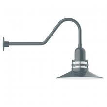 Montclair Light Works GNC149-40 - 16" Atomic shade, gooseneck wall mount, Slate Gray
