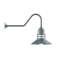 Montclair Light Works GNC150-40 - 16" Atomic shade, gooseneck wall mount, Slate Gray