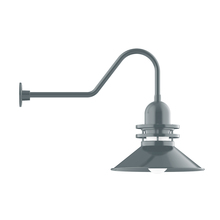 Montclair Light Works GNC151-40 - 18" Atomic shade, gooseneck wall mount, Slate Gray