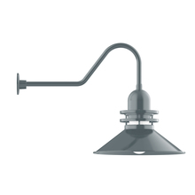 Montclair Light Works GNC152-40 - 20" Atomic shade, gooseneck wall mount, Slate Gray