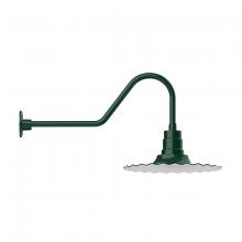 Montclair Light Works GNC159-42-B01-G05 - 16" Radial shade, gooseneck wall mount, decorative canopy cover & clear glass & cast guard