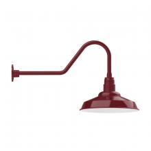 Montclair Light Works GNC184-55-B01 - 16" Warehouse shade, gooseneck wall mount, decorative canopy cover, Barn Red