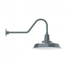 Montclair Light Works GNC185-40 - 18" Warehouse shade, gooseneck wall mount, Slate Gray