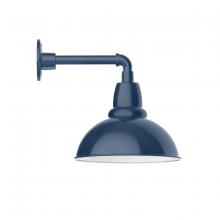 Montclair Light Works GNN106-50-W12 - 12" Cafe shade, straight arm wall mount with wire grill, Navy