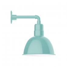 Montclair Light Works GNN116-48-B01 - 12" Deep Bowl shade, Straight Arm wall mount, decorative canopy cover, Sea Green