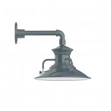 Montclair Light Works GNN142-40 - 12" Homestead shade, Straight Arm wall mount, Slate Gray