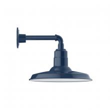 Montclair Light Works GNN183-50-B01 - 14" Warehouse shade, Straight Arm wall mount, decorative canopy cover, Navy