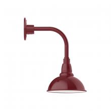 Montclair Light Works GNT105-55-B03-G05 - 8" Cafe shade, Curved Arm wall mount, decorative canopy cover & clear glass & cast guard, Barn R