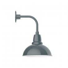Montclair Light Works GNT106-40 - 12" Cafe shade, Curved Arm wall mount, Slate Gray