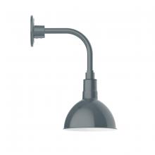 Montclair Light Works GNT114-40 - 8" Deep Bowl shade, Curved Arm wall mount, Slate Gray