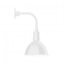 Montclair Light Works GNT115-44-B03 - 10" Deep Bowl shade, Curved Arm wall mount, decorative canopy cover, White