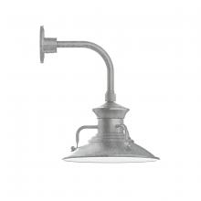 Montclair Light Works GNT142-49-B03 - 12" Homestead shade, Curved Arm wall mount, decorative canopy cover, Painted Galvanized