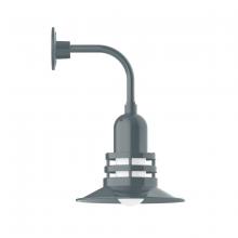Montclair Light Works GNT148-40 - 12" Atomic shade, Curved Arm wall mount, Slate Gray