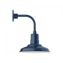 Montclair Light Works GNT182-50-W12 - 12" Warehouse shade, Curved Arm wall mount with wire grill, Navy
