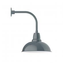 Montclair Light Works GNU108-40 - 16" Cafe shade, Curved Arm wall mount, Slate Gray