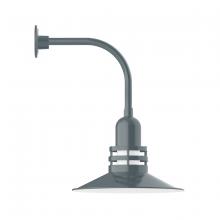 Montclair Light Works GNU149-40 - 16" Atomic shade, Curved Arm wall mount, Slate Gray