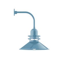 Montclair Light Works GNU152-54-B01-G07 - 20" Atomic shade, Curved Arm wall mount, Frosted Glass