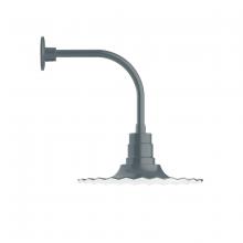 Montclair Light Works GNU159-40 - 16" Radial shade, Curved Arm wall mount, Slate Gray