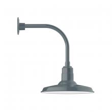 Montclair Light Works GNU183-40 - 14" Warehouse shade, Curved Arm wall mount, Slate Gray