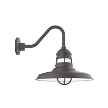 Montclair Light Works GNV070-57-G07 - 14.5" Liberty shade, Gooseneck wall mount, Frosted Glass, Bronze Matte