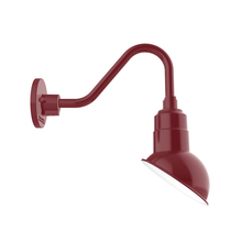 Montclair Light Works GNV119-55-S01-L12 - 7" Emblem shade LED Gooseneck Wall mount with swivel, Barn Red