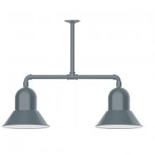 Montclair Light Works MSD123-40 - 12" Prima, 2-light stem hung pendant, Slate Gray