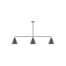 Montclair Light Works MSN420-57 - 3-Light Jynx Linear Pendant, Bronze Matte