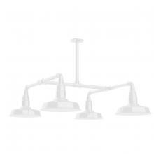 Montclair Light Works MSP181-44-T48 - 10" Warehouse shade, 4-light stem hung pendant, White